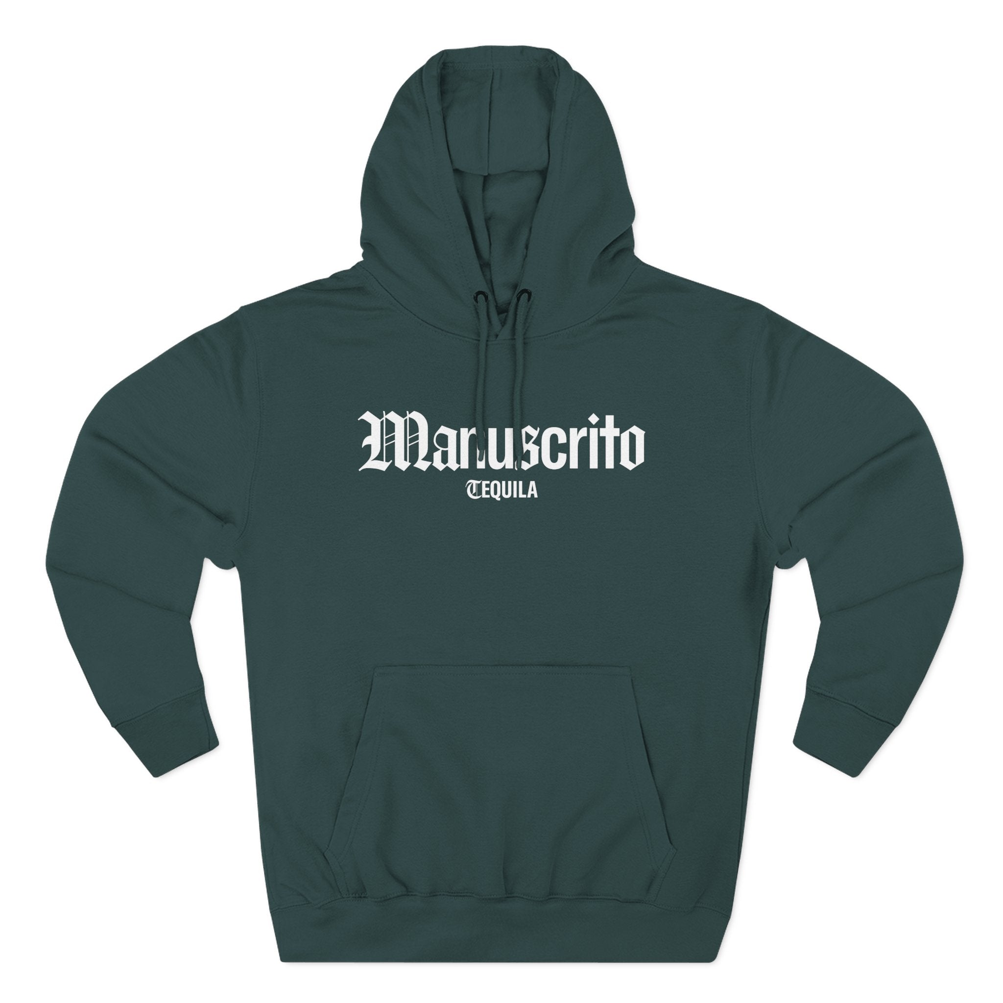 Manuscrito Script Hoodie — Vintage Gothic Logo Fleece Pullover