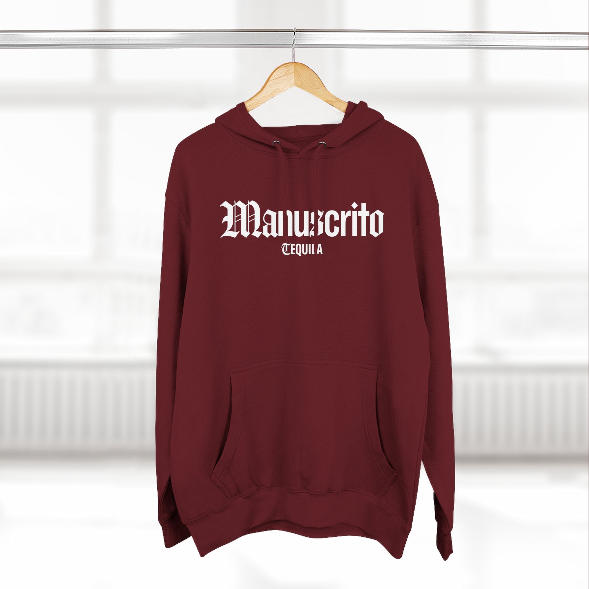 Manuscrito Script Hoodie — Vintage Gothic Logo Fleece Pullover