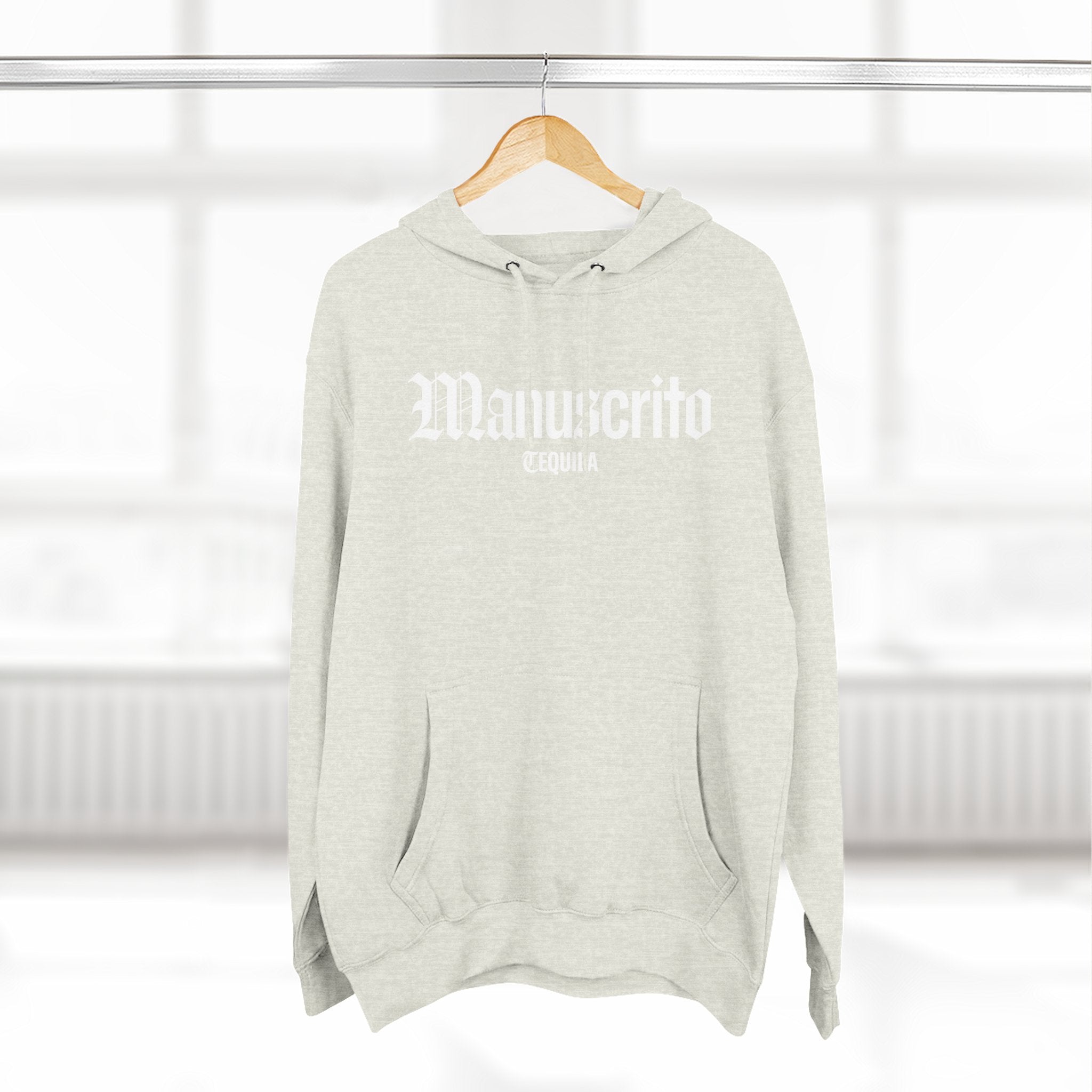 Manuscrito Script Hoodie — Vintage Gothic Logo Fleece Pullover
