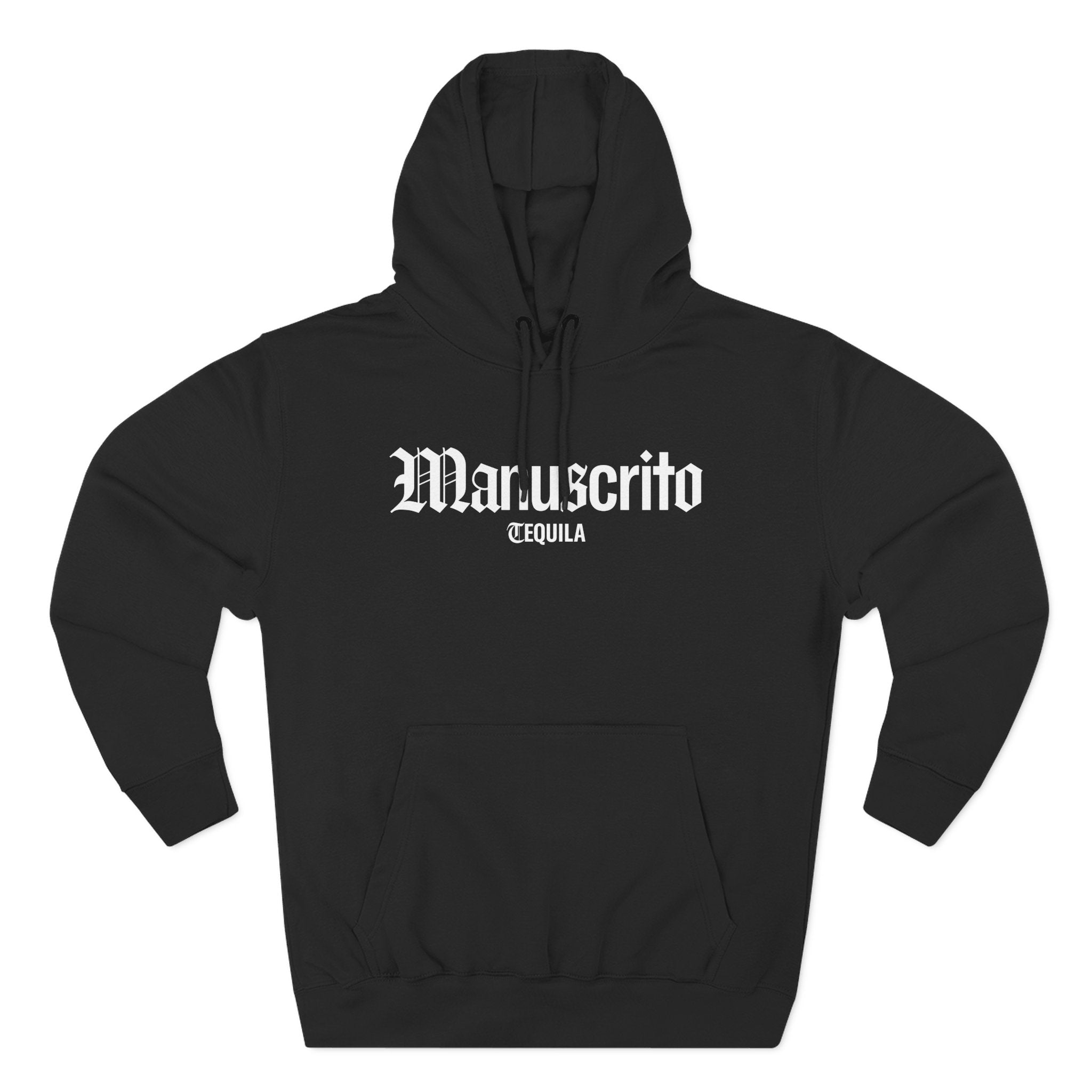 Manuscrito Script Hoodie — Vintage Gothic Logo Fleece Pullover