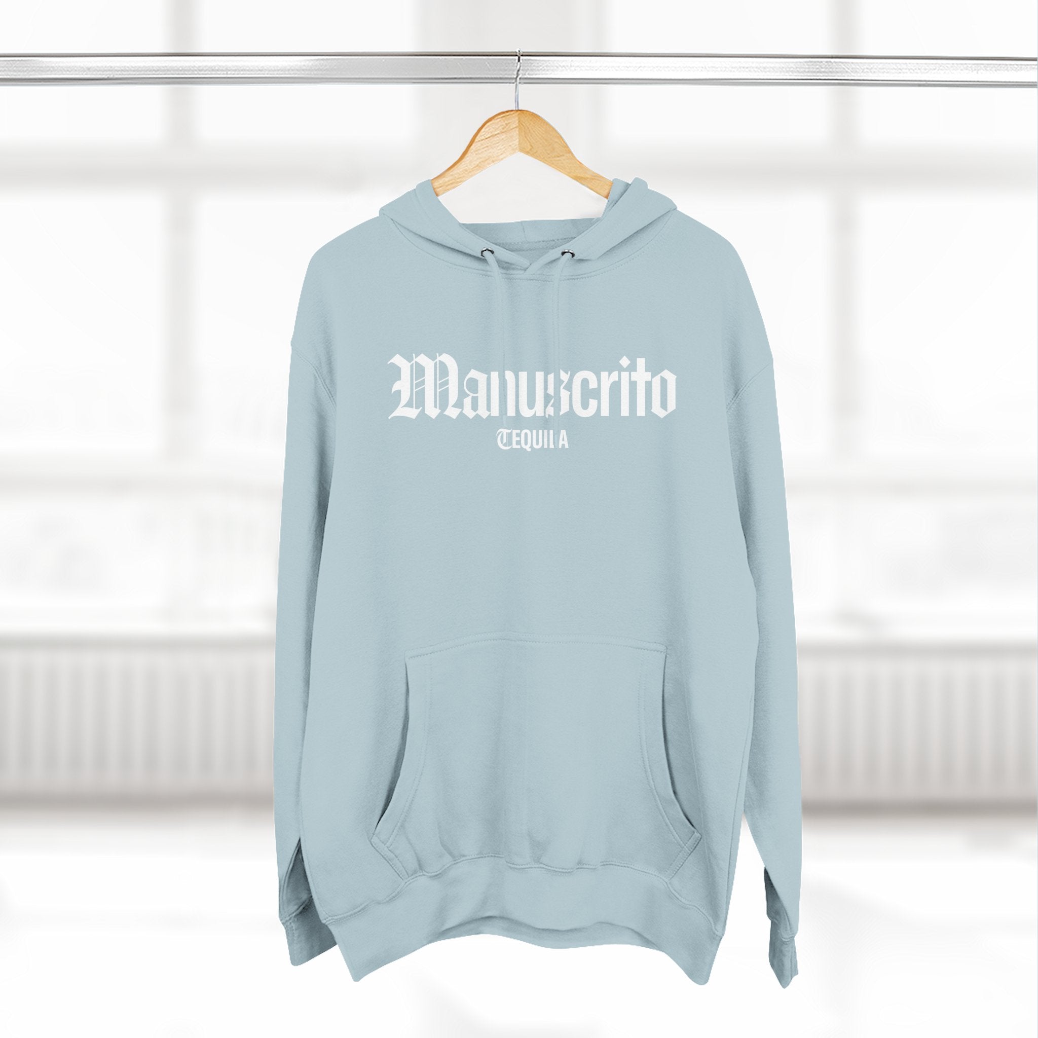 Manuscrito Script Hoodie — Vintage Gothic Logo Fleece Pullover