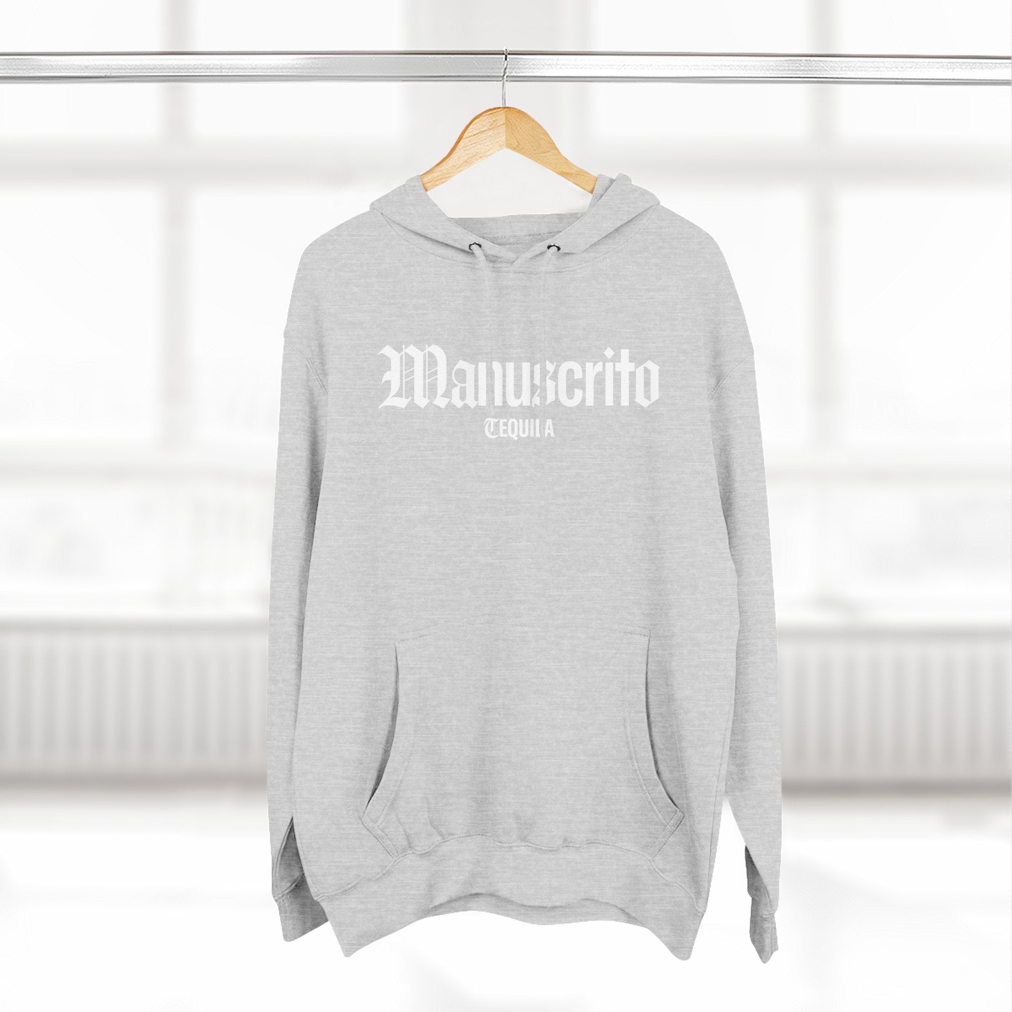 Manuscrito Script Hoodie — Vintage Gothic Logo Fleece Pullover