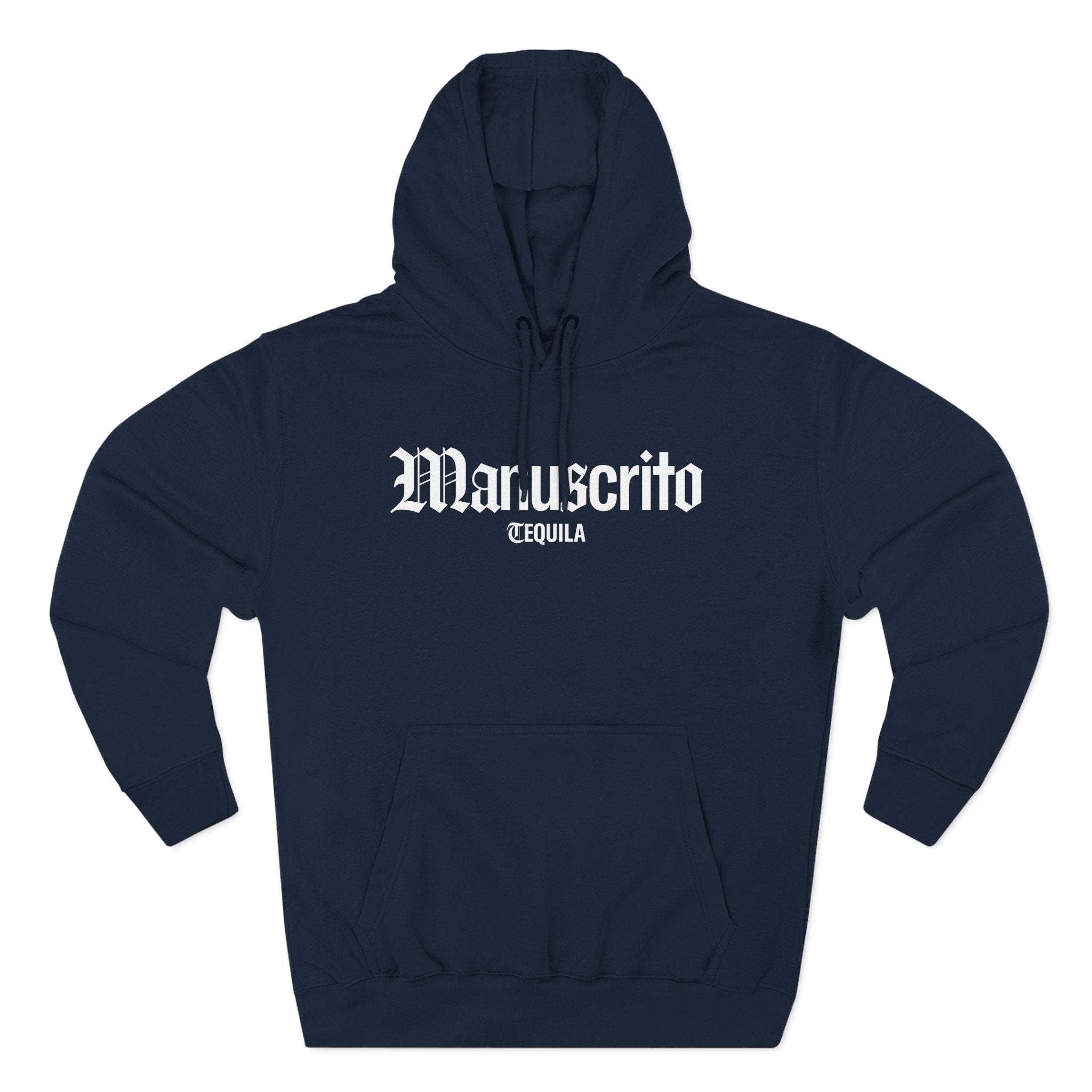 Manuscrito Script Hoodie — Vintage Gothic Logo Fleece Pullover